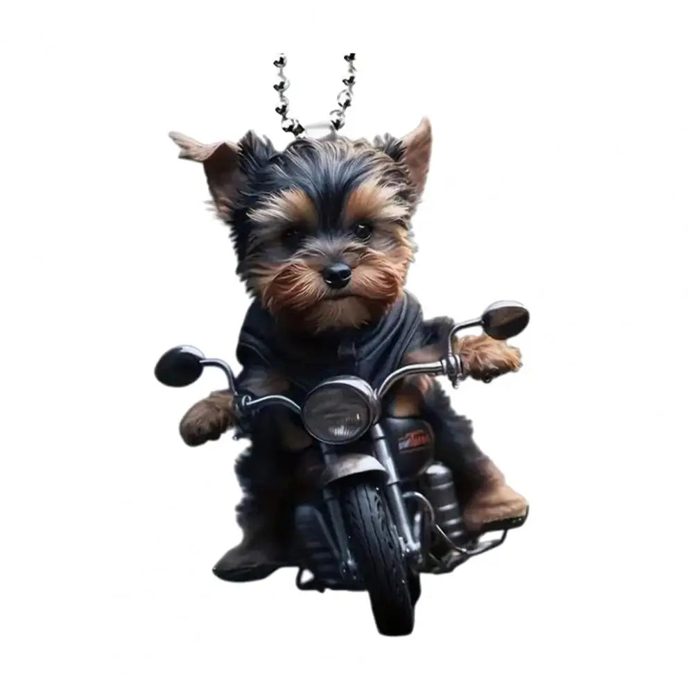 Puppy Riding A Motorcycle (Pendant)