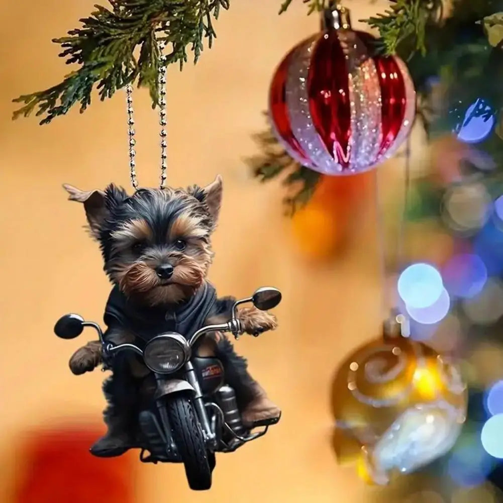Puppy Riding A Motorcycle (Pendant)