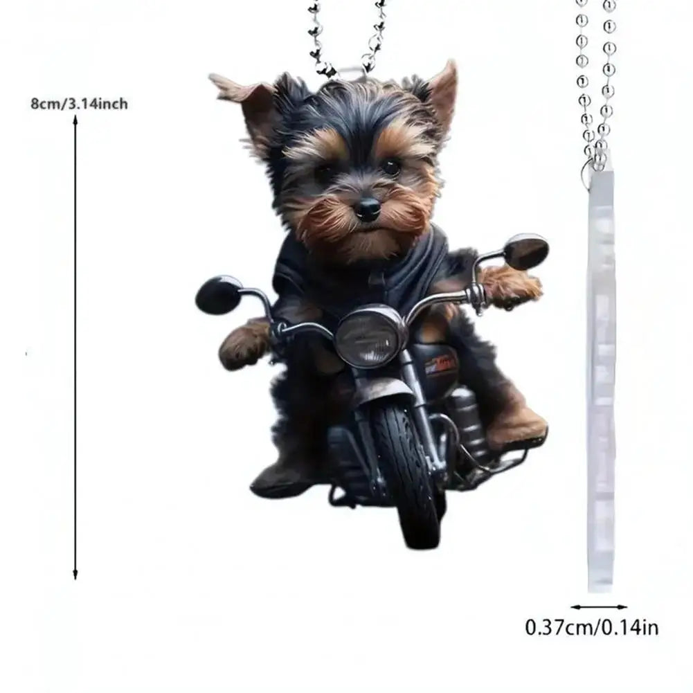 Puppy Riding A Motorcycle (Pendant)