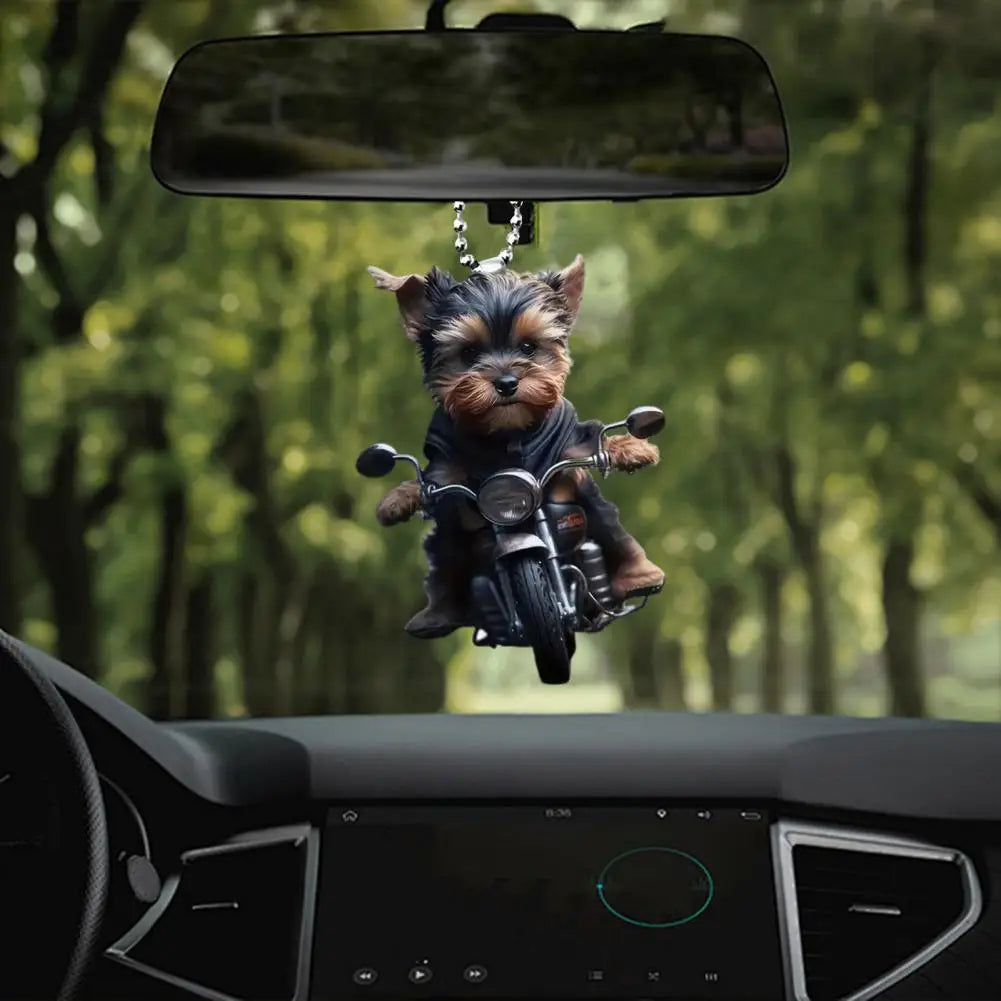 Puppy Riding A Motorcycle (Pendant)
